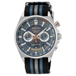 Horlogeband Seiko SSB409P1.8T63-00T00 Onderliggend Nylon/perlon Bi-Color 22mm