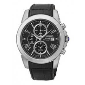 Horlogeband Seiko V172-0AN0 / SSC193P2 Leder Zwart 21mm