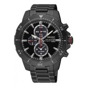 Horlogeband Seiko SSC559P1 / V172 0BB0 Staal Zwart 20mm