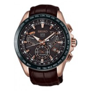 Horlogeband Seiko 8X53-0AF0 / SSE060J1 / L0CK013P9 Leder Bruin 22mm