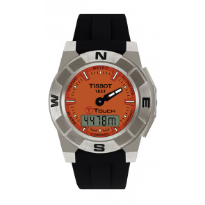 Horlogeband Tissot T0015204705100A / T610020272 Rubber Zwart 20mm