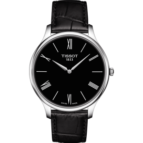 Horlogeband Tissot T0634091605800A / T610042813 Leder Zwart 18mm