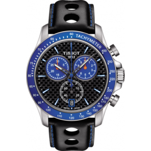 Horlogeband Tissot T1064171620101 / T610037467 Leder Zwart 22mm