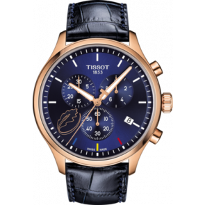 Horlogeband Tissot T1166173604100 / T600044574 Leder Blauw 22mm