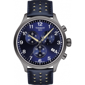 Horlogeband Tissot T1166173604701 / T600044072 Leder Blauw 22mm