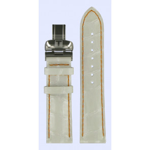 Horlogeband Tissot T600031659. size S Leder Wit 19mm