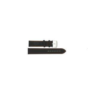 Tissot horlogeband T095.417.360.570.0 - T600035367 / T095.417.A Leder Zwart 19mm + oranje stiksel