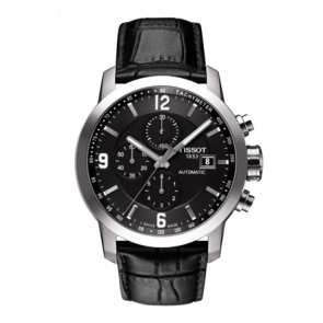 Horlogeband Tissot T0554271605700 / T610034057 Leder Zwart 23mm