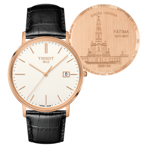 Horlogeband Tissot T600040624.Fatima Leder Zwart 20mm