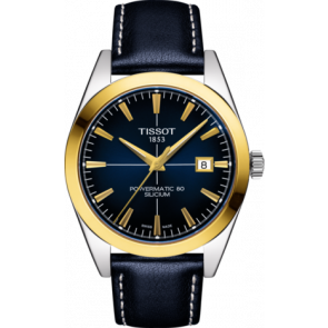 Horlogeband Tissot T9274074604101 / T610045691 Leder Blauw 20mm