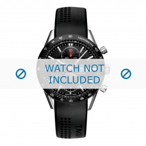Horlogeband Tag Heuer CV2014-FT6007 20x1.7mm Rubber Zwart 20mm