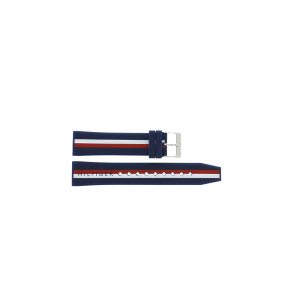 Horlogeband Tommy Hilfiger TH.306.1.47.2888 / TH679302558 / 2558 Leder/Kunststof Blauw 20mm