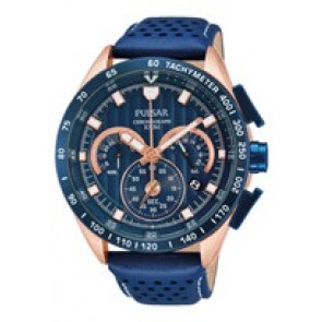 Horlogeband Pulsar VK63-X001-PU2082X1 Leder Blauw