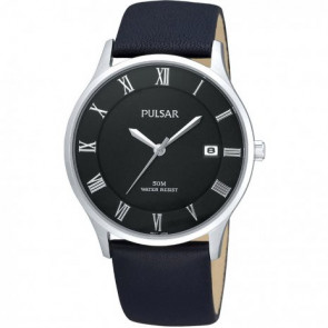 Horlogeband Pulsar VX42-X355 Leder Zwart 20mm