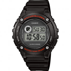 Horlogeband Casio W-216H Kunststof/Plastic Zwart