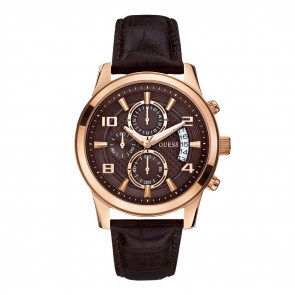 Horlogeband Guess W0076G4 Leder Bruin 22mm
