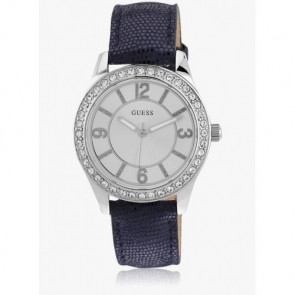 Horlogeband Guess W0351L1BL Leder Blauw 18mm