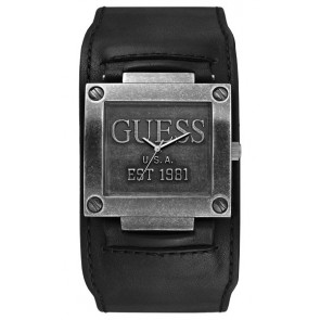 Horlogeband Guess W0418G2 Leder Zwart