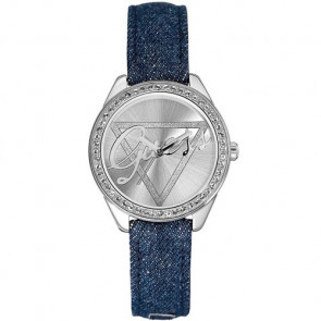 Horlogeband Guess W0456L1 Leder/Textiel Blauw 16mm