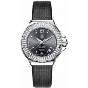 Horlogeband Tag Heuer BC0847 Leder Grijs 17mm