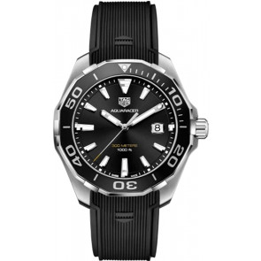 Horlogeband Tag Heuer WAY101A / FT6141 Rubber Zwart 21.5mm