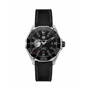 Horlogeband Tag Heuer WAY201J Leder/Textiel Zwart 21.5mm