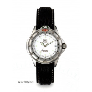 Horlogeband Tag Heuer WF2210 Leder Zwart 17mm