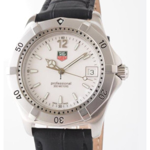 Horlogeband Tag Heuer WK1111 / BC0701 Leder Zwart