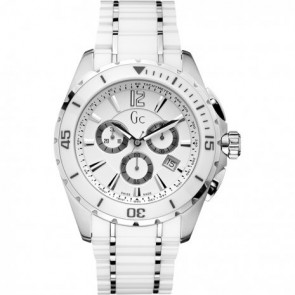 Guess horlogeband GCX76001G1S-02 Collection Keramiek Wit 24mm