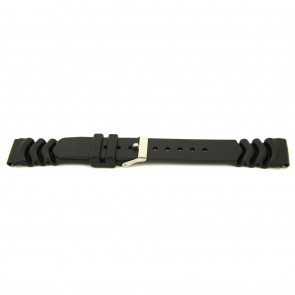 Horlogeband Rubber 20mm Zwart XG11