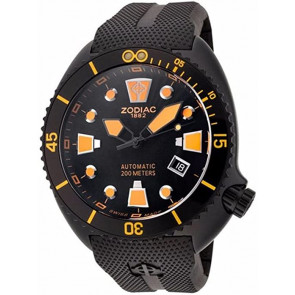 Horlogeband Zodiac ZO8016 / ZO8018 Rubber Zwart 24mm