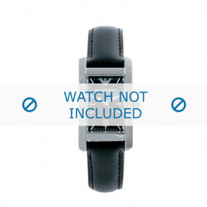 Horlogeband Armani AR0122 Leder Zwart 14mm