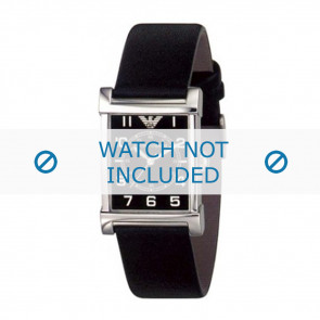 Armani horlogeband AR-0209XL Leder Zwart 20mm 