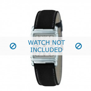 Armani horlogeband AR-0224 Leder Zwart 18mm 