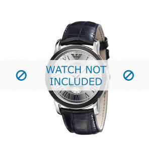 Horlogeband Armani AR0463 Leder Zwart 24mm