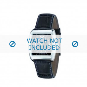 Armani horlogeband AR-0902 Leder Donkerblauw 20mm 