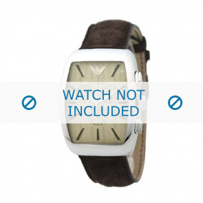 Armani horlogeband AR-0908 Leder Bruin 21mm 