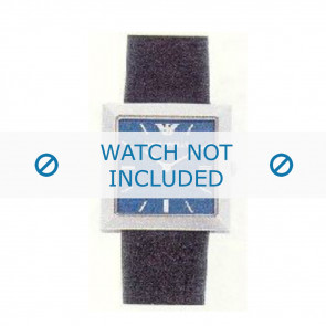 Horlogeband Armani AR2100 / AR2101 / AR2104 / AR2300 / AR2304 / AR3111 Leder Zwart 22mm