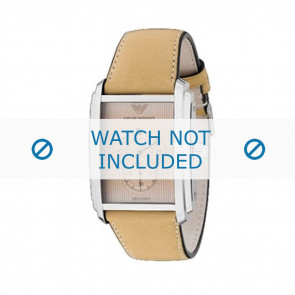 Armani horlogeband AR-4202 Leder Cream wit 26mm 