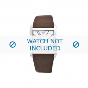 Horlogeband Armani AR2008 Leder Donkerbruin 28mm