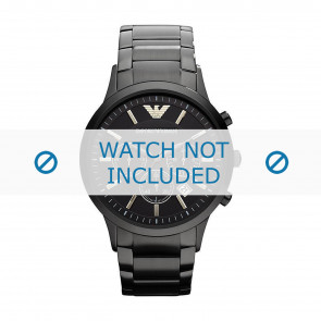 Armani horlogeband AR2453 Staal Zwart 22mm