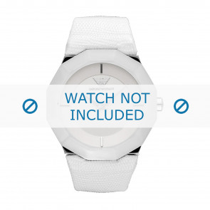 Armani horlogeband AR7308 Leder Wit 26mm