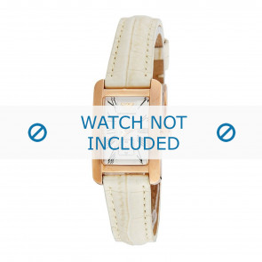 Armani horlogeband AR0173 Leder Wit 14mm + wit stiksel