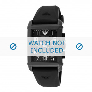 Horlogeband Armani AR0335 Silicoon Zwart 24mm