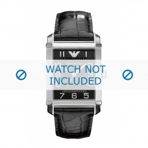Horlogeband Armani AR0362 Leder Zwart 24mm