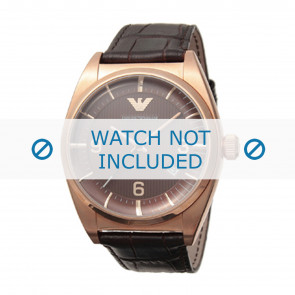 Horlogeband Armani AR0367 Leder Donkerbruin 22mm