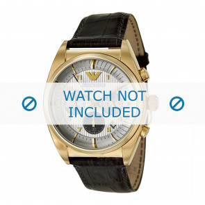 Armani horlogeband AR0372 Leder Grijs 22mm + grijs stiksel