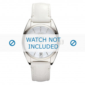 Armani horlogeband AR0377 Leder Wit 16mm + wit stiksel