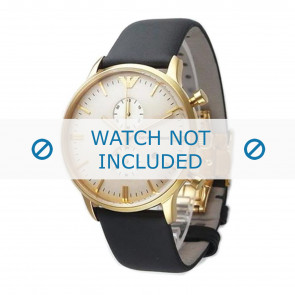 Horlogeband Armani AR0386 Leder Grijs 22mm