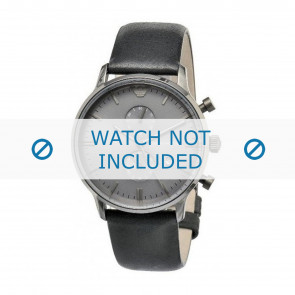 Armani horlogeband AR0388 Leder Zwart 22mm